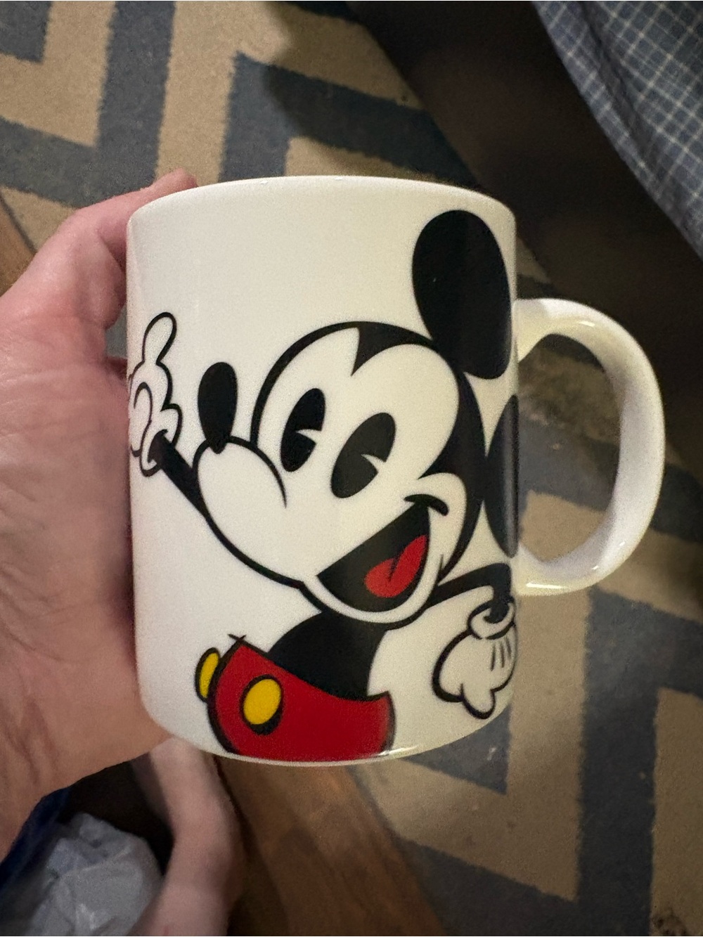 Disney Mickey Mouse White Mug with Black and Red Artwork